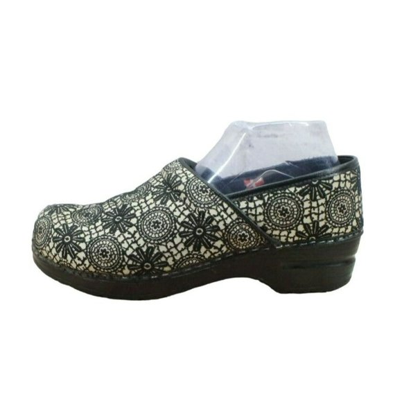 Sanita Shoes - Sanita Multicolor Faux Leather Floral Pattern Slip on Clogs Size 10.5-11